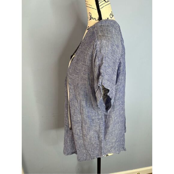 Rails Women’s Jeri White Stripe Lace Up Shirt Top Size Medium MSRP $168 - Picture 6 of 10